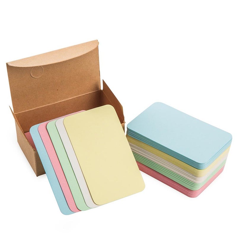 ZOOYOO Blank Colour Cardboard Message Cards - DIY Tag Cards, 100pcs - Image 1
